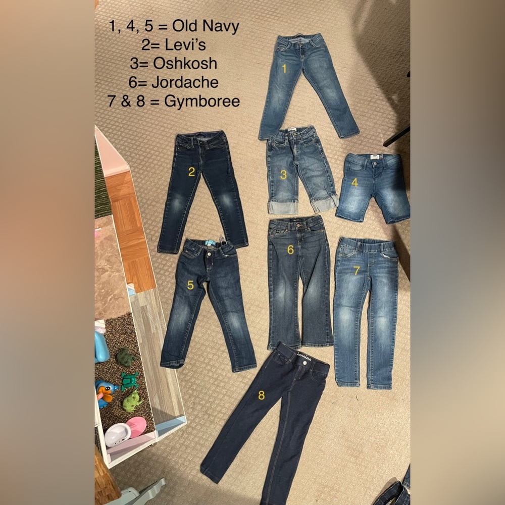 5T skinny jeans, capri and shorts